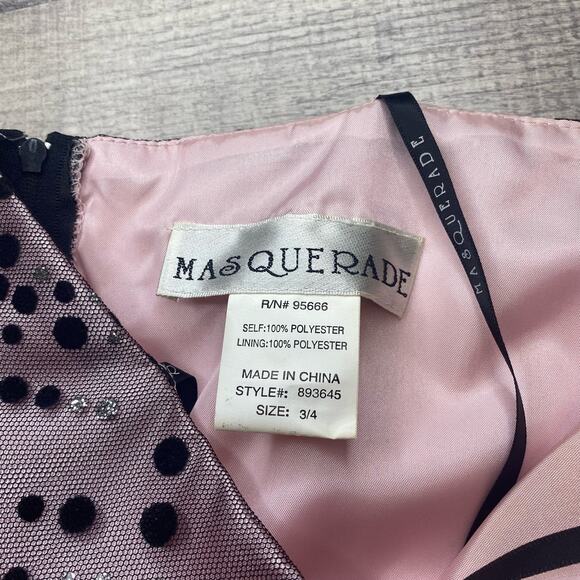 Masquerade Pink & Black Polka Dot Formal Dress - Picture 11 of 12